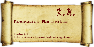 Kovacsics Marinetta névjegykártya